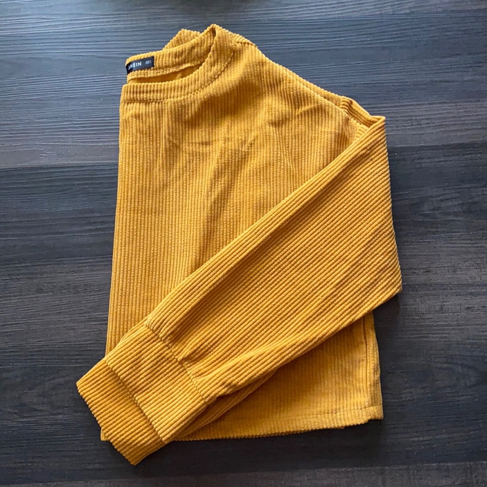 Shein mustard long sleeve shirt